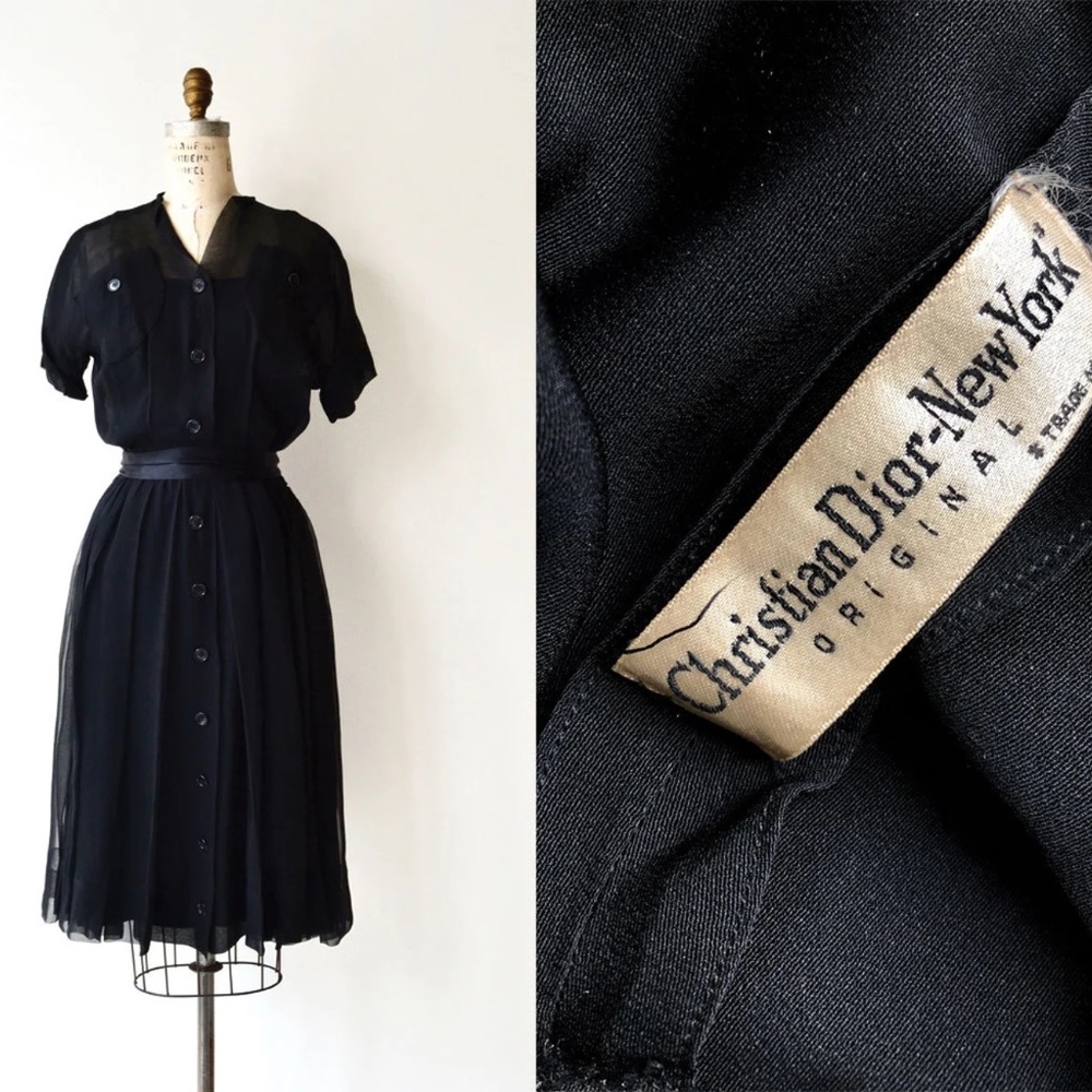Vintage 1950s Christian Dior Shirt Dress
